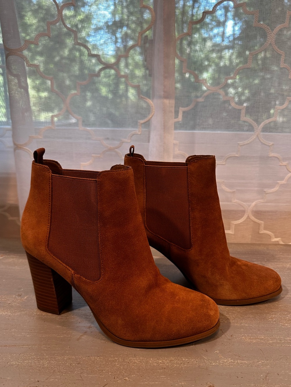 ✨ Michael Kors Lottie Suede Chelsea Booties Chestnut Brown Size 8